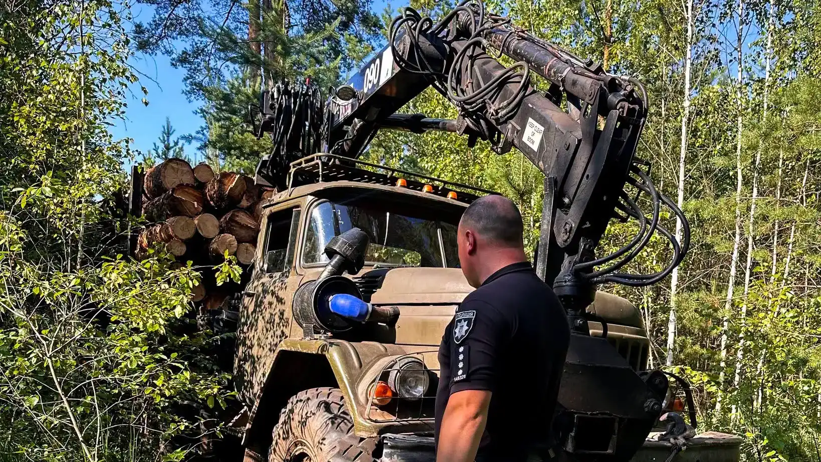 На Рівненщині вилучили вантажівку з 10 кубометрами сосни без документів
