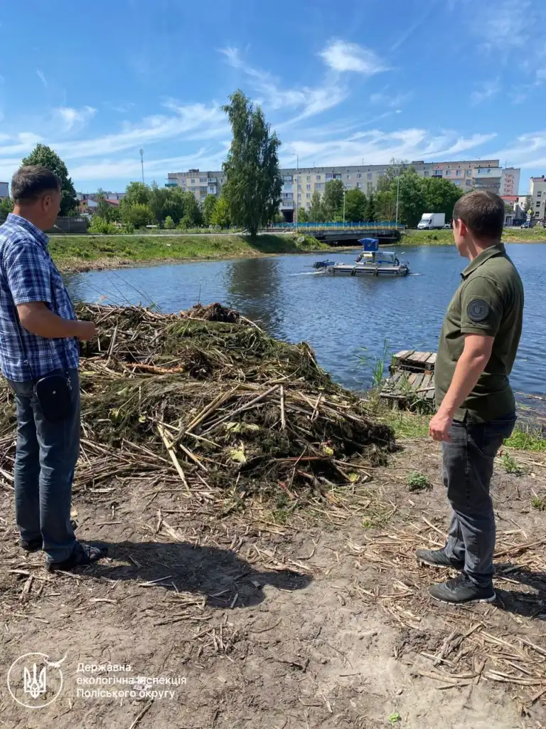 У Костополі на прибережній захисній смузі річки Замчисько виявили складування скошеного очерету та рослинних решток. Винну особу оштрафували.